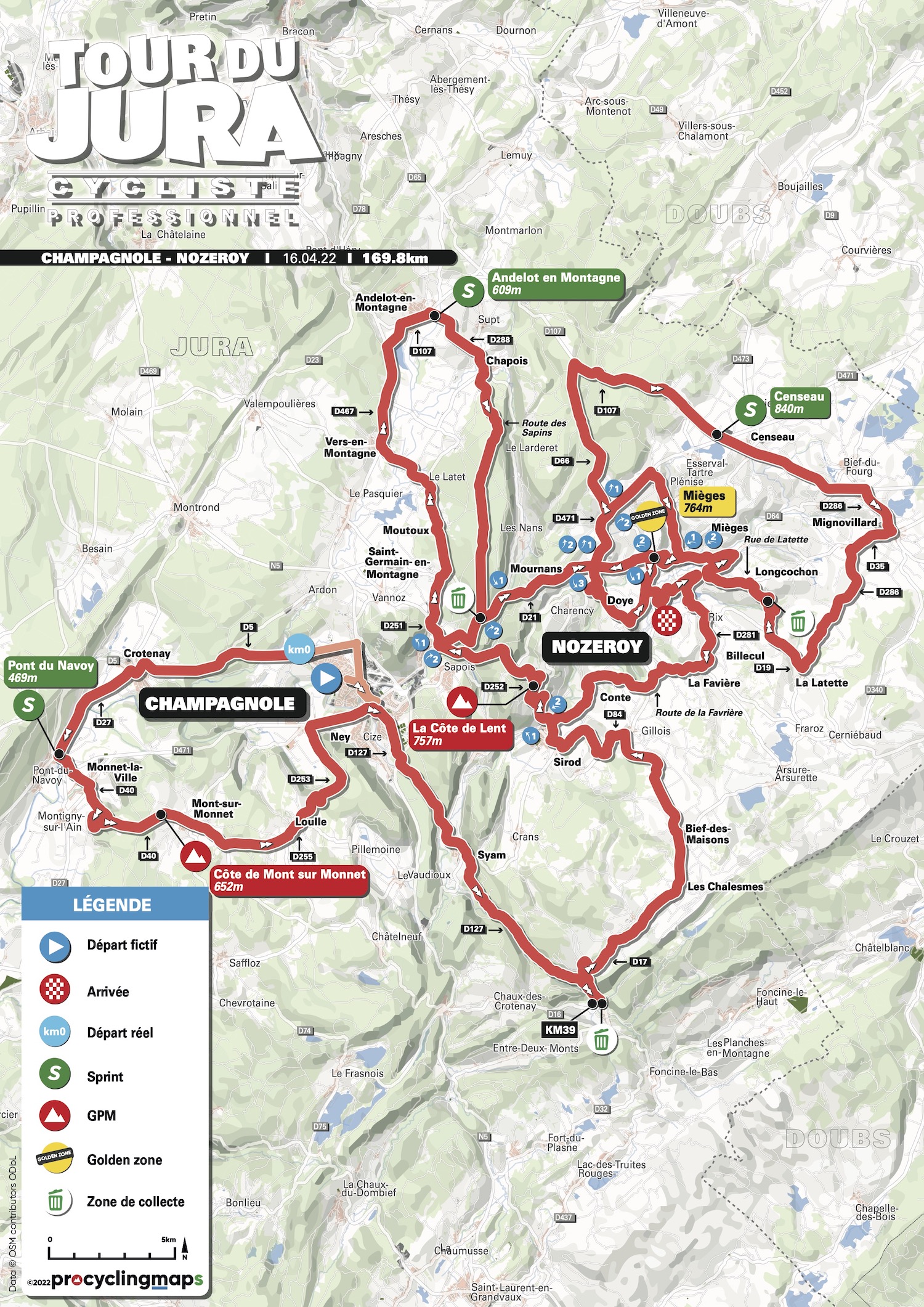 Tour du Jura 2022 - Parcours